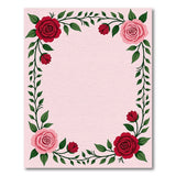 Pink Rose Vine Border Floral Rug