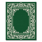 Ornate Green Lotus Border Area Rug