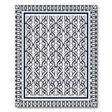 Intricate Black White Persian Lattice Area Rug