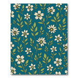 Blue and Teal Teal Daisy Floral Pattern Area Rug