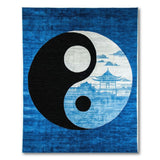Zen Yin-Yang Pagoda Blue Area Rug