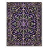 Ornate Purple Thistle Medallion Area Rug
