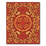 Opulent Red Gold Mandala Persian Rug