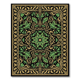 Multi-color and Patterns Ornate Green Floral Persian Area Rug