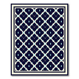 Navy Blue Trellis Geometric Area Rug