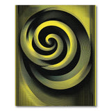 Vibrant Yellow Spiral Geometric Area Rug