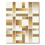 Layered Tan Brown Geometric Area Rug