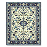 Blue and Teal Blue Ivory Persian Floral Area Rug