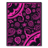 Vibrant Pink Floral Swirl Floral Vintage Area Rug