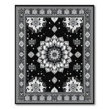 Black White Mandala Persian Area Rug