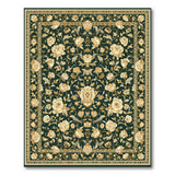 Elegant Green Gold Floral Persian Rug