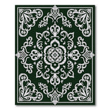 Elegant Green Ornate Floral Area Rug