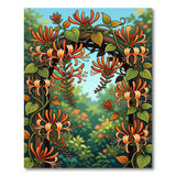 Orange Trumpet Vine Archway Floral Rug