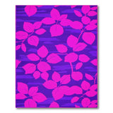 Retro Pink Leaves on Purple Area Rug