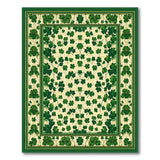 Green Floral Vintage Green Shamrock Clover Area Rug