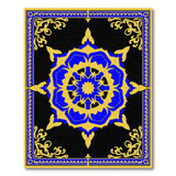 Royal Blue and Gold Medallion Persian Area Rug