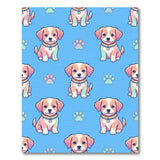 Rainbow Puppy Blue Kids Area Rug