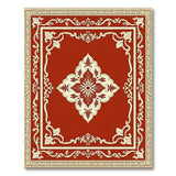 Ornate Red Persian Area Rug with Cream Medallion