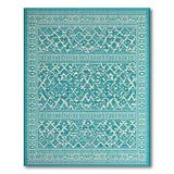 Geometric Modern Teal Geometric Woven Area Rug