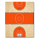 Geometric Modern Orange Basketball Court Area Rug