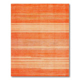 Warm Orange Horizontal Stripe Area Rug