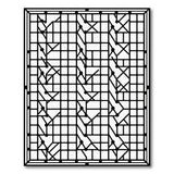 Black White Geometric Line Art Area Rug
