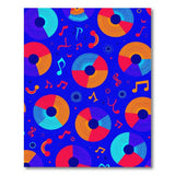 Vibrant Vinyl Records Music Notes Area Rug