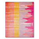 Vibrant Pink Orange Yellow Geometric Area Rug