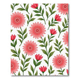 Pink Gerbera Daisy Floral Pattern Rug