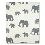 Playful Grey Elephant Pattern Area Rug