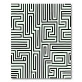 Mint Green Maze Labyrinth Geometric Area Rug