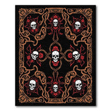 Ornate Skulls Red Roses Gothic Rug