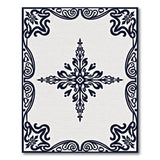 Black and White Ornate Black White Persian Border Rug