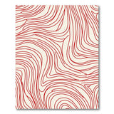 Wavy Red Lines Abstract Area Rug