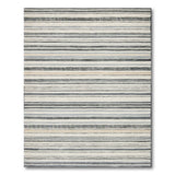 Grey Striped Woven Geometric Modern Area Rug