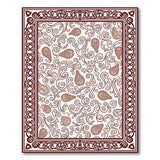 Maroon Paisley Traditional Persian Area Rug