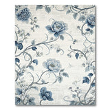 Floral Vintage Vintage Blue Peony Floral Area Rug