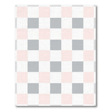 Pink Gray Checkered Area Rug