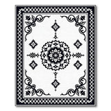 Mandala Ornate Black White Persian Mandala Rug