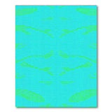 Teal Abstract Area Rug with Vibrant Green Motifs