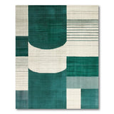 Blue and Teal Geometric Modern Area Rug