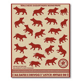 Red Bear Silhouette Heritage Tribal Rug