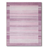 Purple Purple Striped Geometric Area Rug
