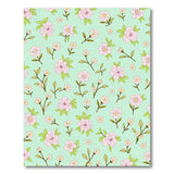 Pink Roses Daisies Mint Green Floral Rug