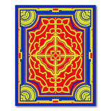 Red Persian Medallion Rug with Blue Border