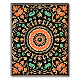 Traditional Persian Teal Orange Persian Medallion Area Rug