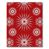 Festive Snowflake Red Festive Red Snowflake Area Rug