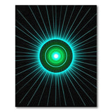 Neon Teal Burst Geometric Area Rug