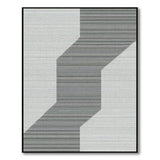 Grey Geometric Staircase Illusion Rug