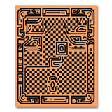 Orange Labyrinth Maze Geometric Rug